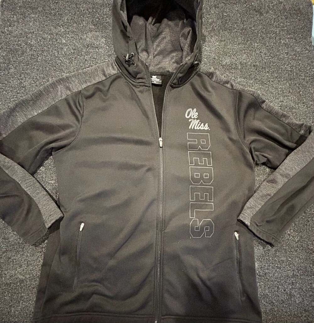 Colosseum Ole Miss Rebels Full-Zip Hoodie Black Men's XL